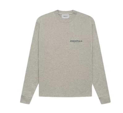 FEAR OF GOD ESSENTIALS CORE COLLECTION LONG SLEEVE SHIRT DARK HEATHER OATMEAL